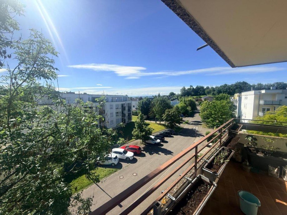 Aussicht vom Balkon Etagenwohnung Allensbach