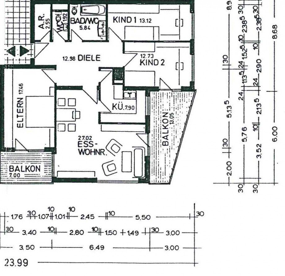 Grundriss Etagenwohnung Allensbach